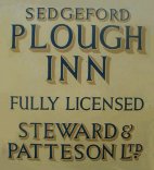 Sedgeford Plough - The sign 1962
