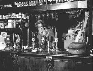 May Wright at the pumps c1965