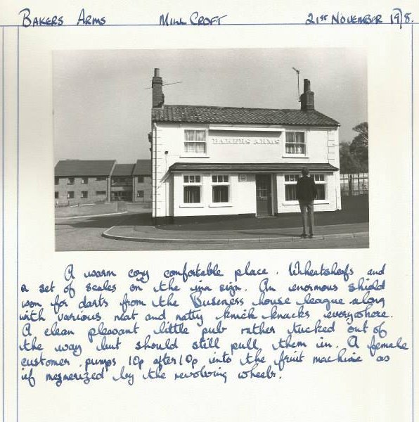 Bakers Arms - Millcroft - 21st November 1978 - G Plummer